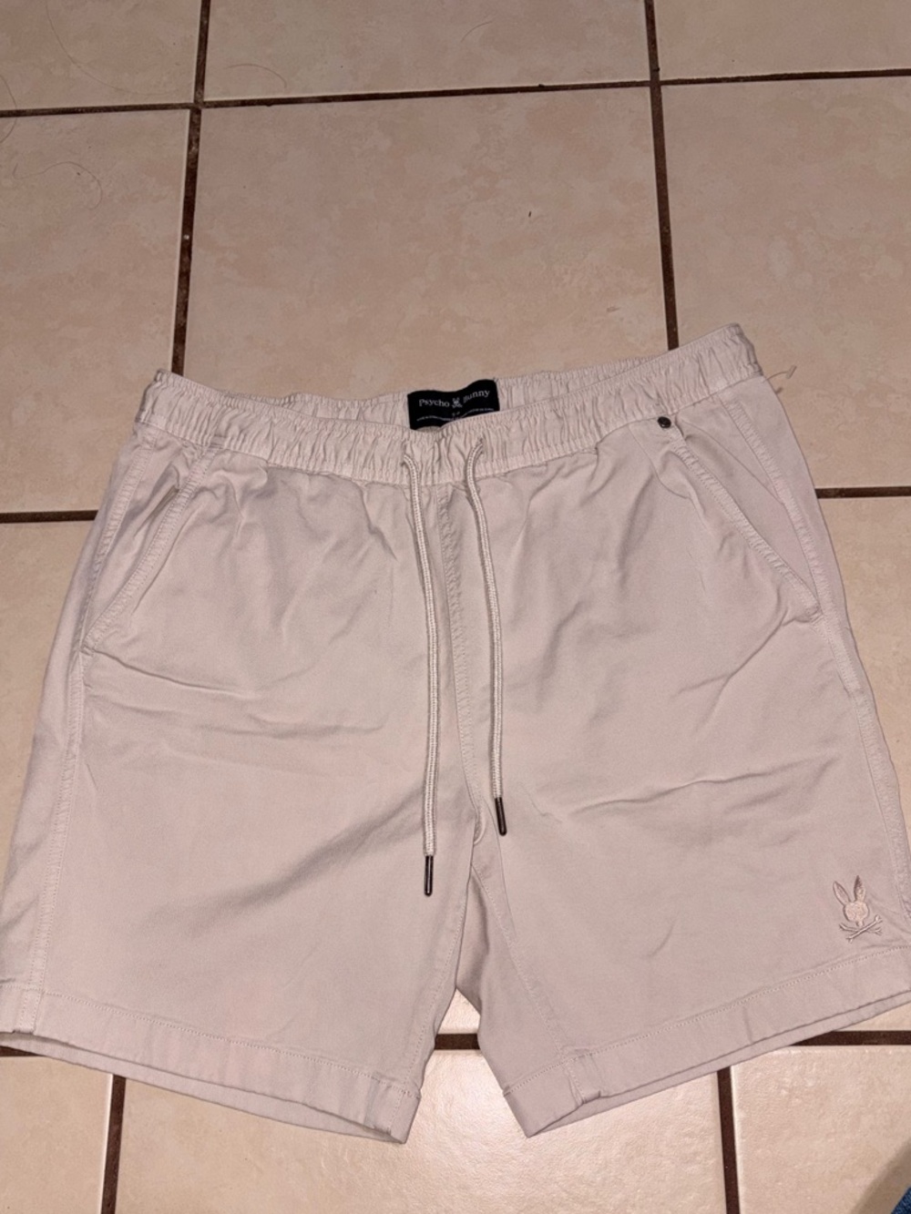 Psycho Bunny Men’s Light Beige Drawstring Shorts